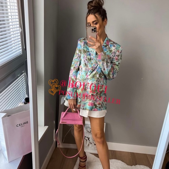 BLOGGERS FAV ZARA FLORAL PRINTED BLAZER - Picture 7 of 16